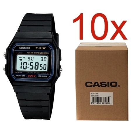 CASIO VINTAGE F-91W-1YEG **PACK 10 PCS** F-91W-1YEG-10